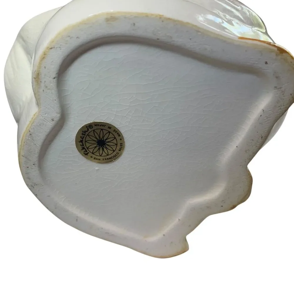 Takahashi Double Swan Duck White Ceramic Planter Country Farmhouse Cottagecore